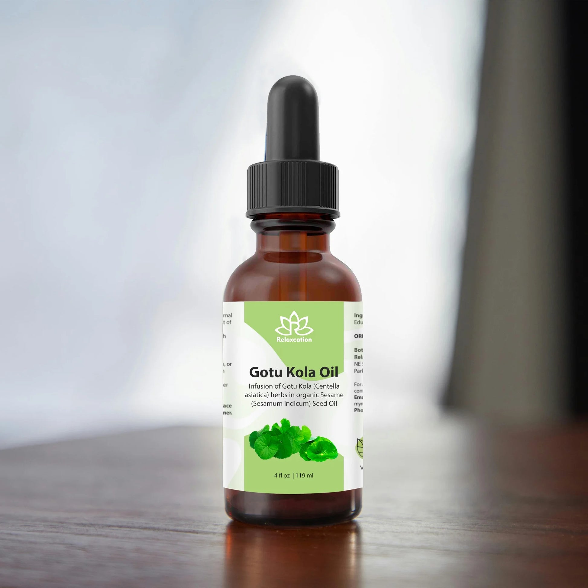 Gotu Kola (Centella Asiatica) Leaf Infused Sesame Oil Ayurvedic Herbal Hair & Skin Oil – Cold-Pressed, Unrefined, Plant-Based (2 Fl Oz)