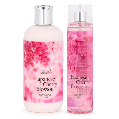 Home Spa Gift 10Oz Deep Moisturizing Fragrance Body Lotion & 8 Oz. Fine Fragrance Body Mist Set Self-Care Combo for Women & Girls (Cherry Blossom) – Mother'S Day Gift for Mom