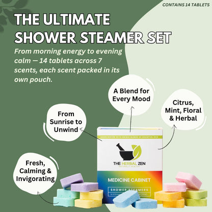 Shower Steamers Aromatherapy Bombs (Variety Pack) - Valentines Day Gift for Her and Him Made in USA - Shower Tablets Aromatherapy - Natural Essential Oil - Self Care Gifts for Women and Men (14 Pack)