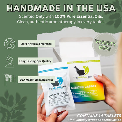 Shower Steamers Aromatherapy Bombs (Variety Pack) - Valentines Day Gift for Her and Him Made in USA - Shower Tablets Aromatherapy - Natural Essential Oil - Self Care Gifts for Women and Men (14 Pack)