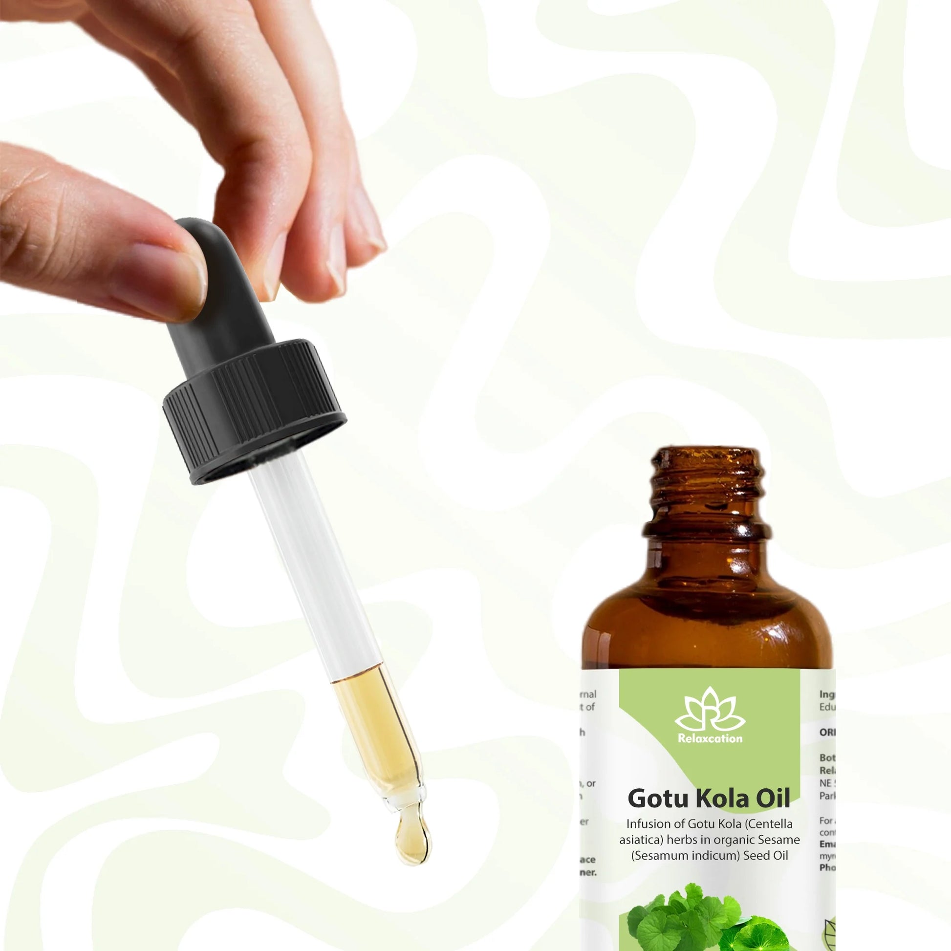 Gotu Kola (Centella Asiatica) Leaf Infused Sesame Oil Ayurvedic Herbal Hair & Skin Oil – Cold-Pressed, Unrefined, Plant-Based (2 Fl Oz)