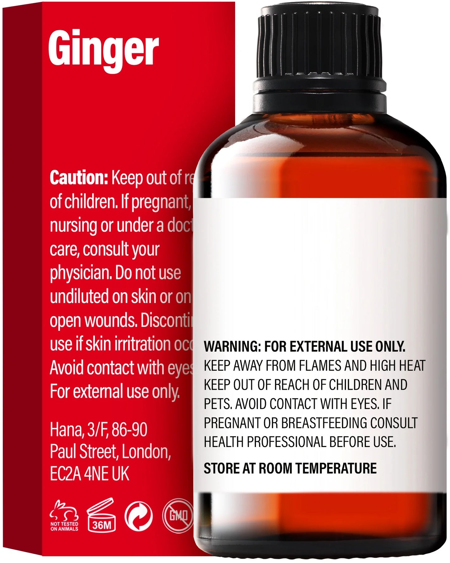 H'Ana Ginger Essential Oil for Hair, Skin, Diffusers, Aromatherapy, and Massage - with a Spicy, Gingery Smell (1 Fl Oz)