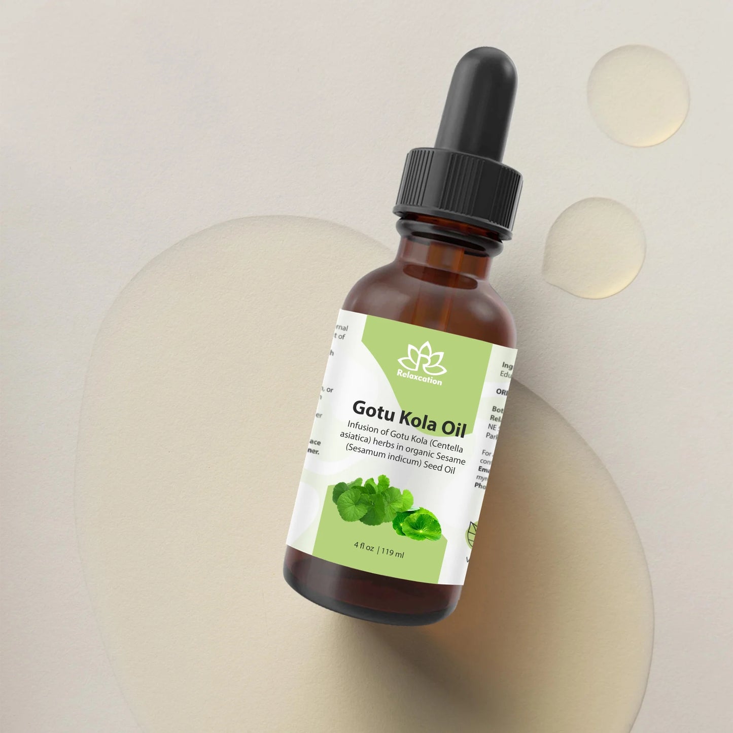 Gotu Kola (Centella Asiatica) Leaf Infused Sesame Oil Ayurvedic Herbal Hair & Skin Oil – Cold-Pressed, Unrefined, Plant-Based (2 Fl Oz)