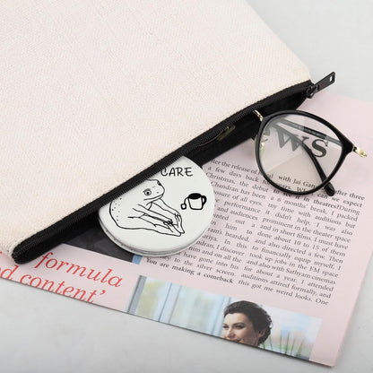 Humorous Frog Self-Care Makeup Mirror - Self-Love and Mental Health Awareness Gift for Frog Enthusiasts