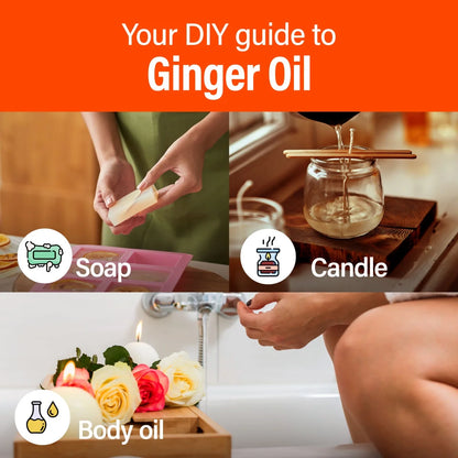 H'Ana Ginger Essential Oil for Hair, Skin, Diffusers, Aromatherapy, and Massage - with a Spicy, Gingery Smell (1 Fl Oz)