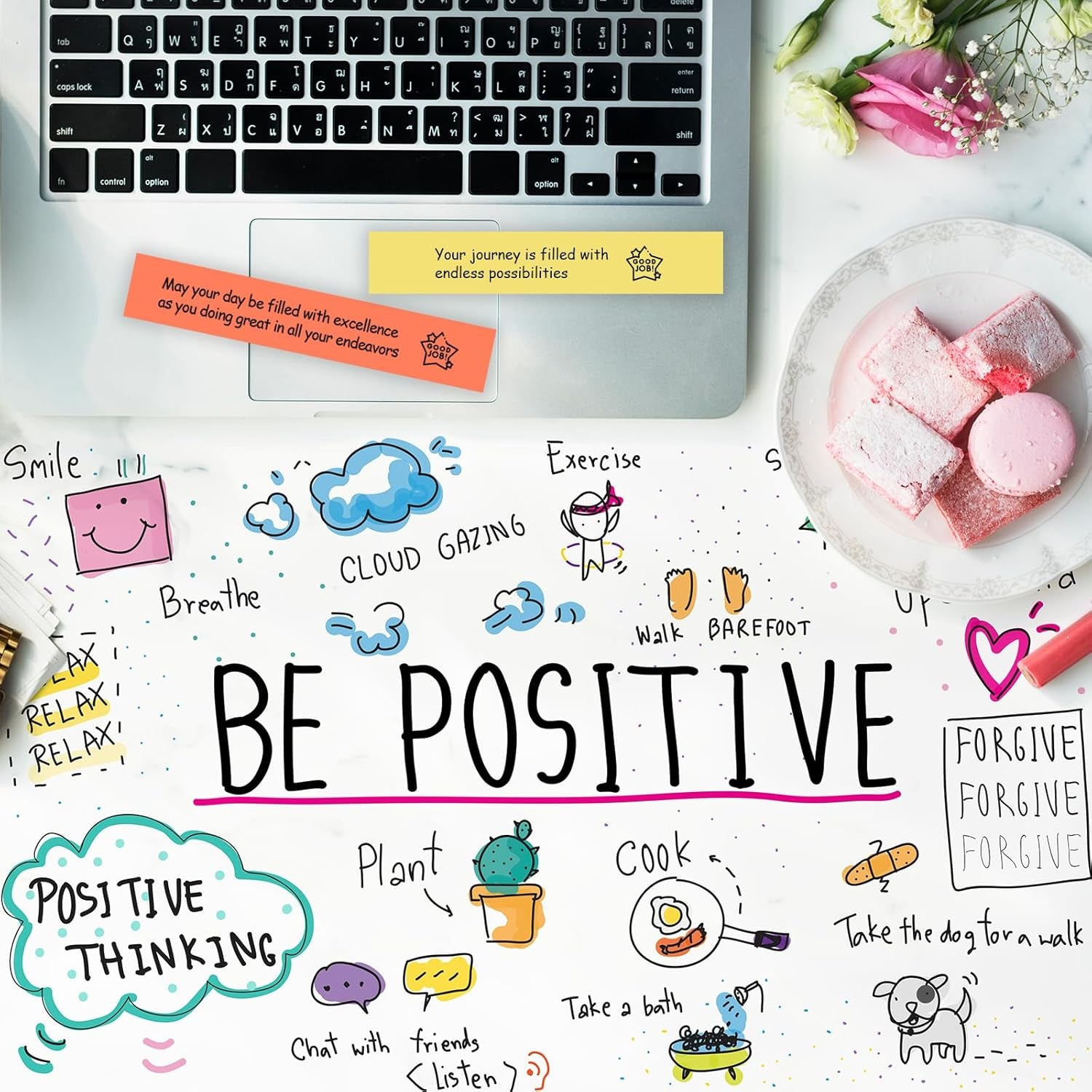 Positive Messages in a Bottle (60+ Positive Affirmations), Self Care Gifts for Women Men, Daily Positivity Self Care Kit with Pre-Written Inspirational Messages for Relaxation Mindful Calm