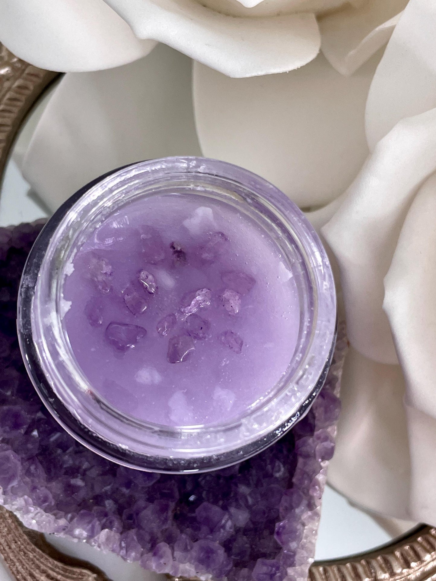 Amethyst & Lavender Exfoliating Body Scrub: Energy Cleansing Ritual