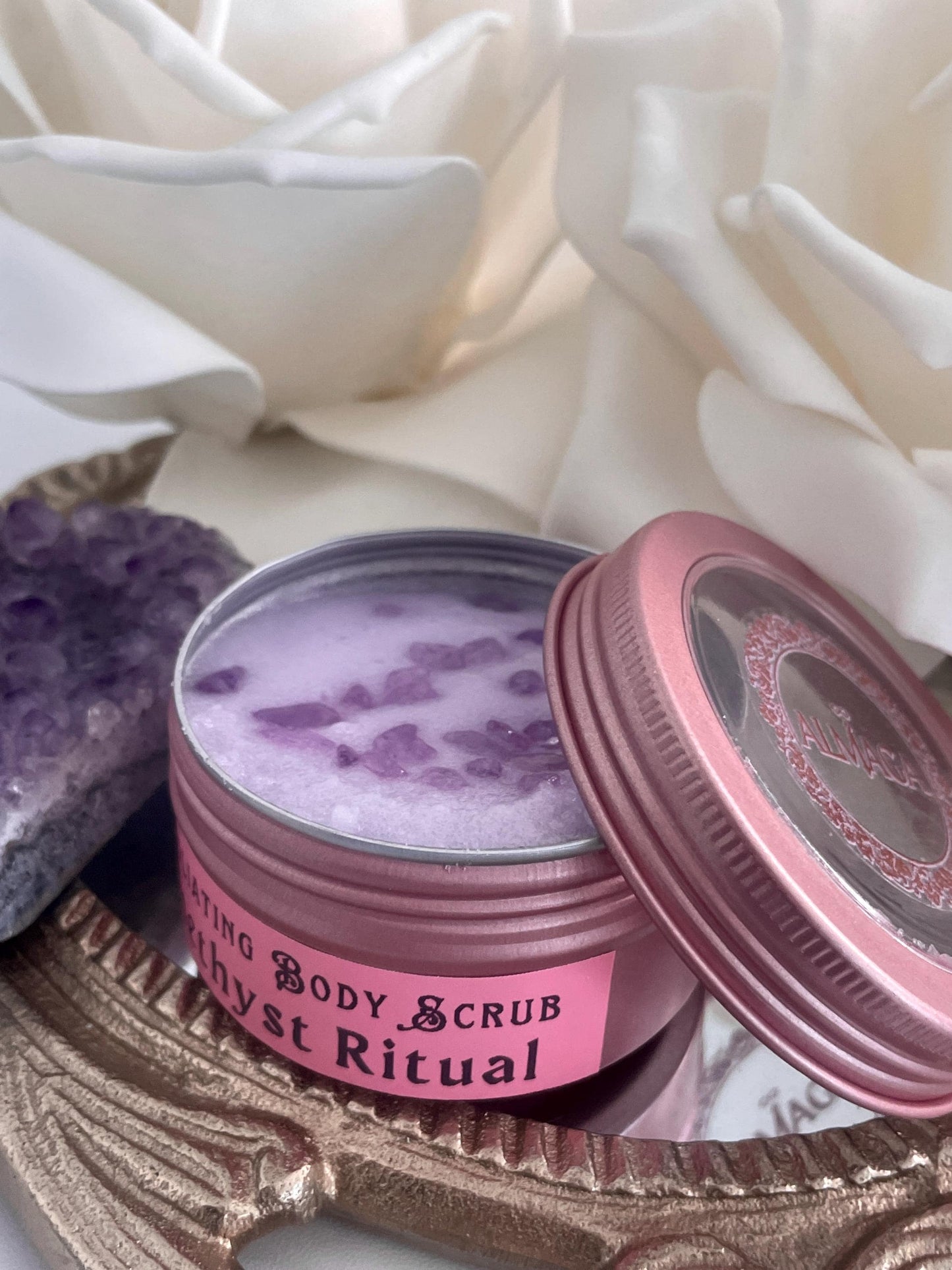 Amethyst & Lavender Exfoliating Body Scrub: Energy Cleansing Ritual